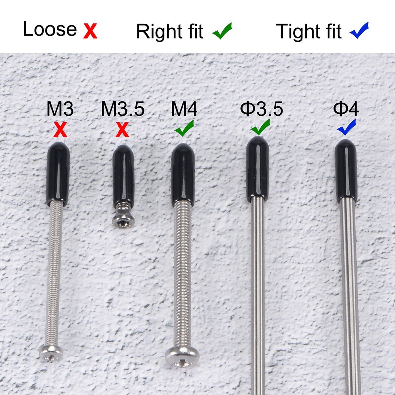 sourcing map 100pcs Rubber End Caps 3.5mm ID Vinyl Round