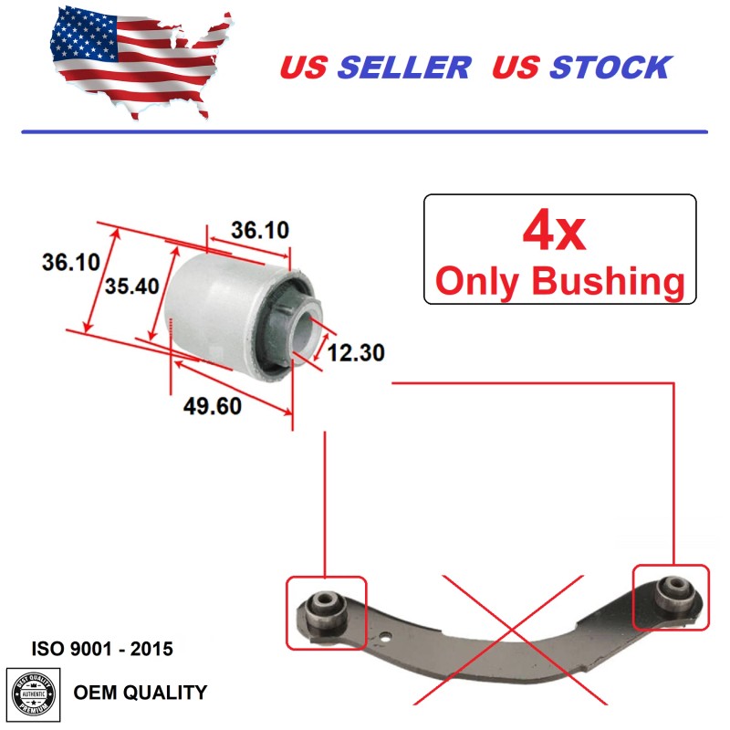 2MPLASTIC Rear Control Lateral Trans Arm Bushing Set 14 Bushing