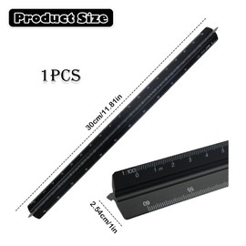 1PCS Aluminum Triangular Scale Rulers，Architectural Scale Ruler Set ， for Architects & Engineers ，Precision Aluminum Triangular Scale Rulers (1:20, 1:25, 1:50, 1:75, 1:100, 1:125, 1:200, 1:250, 1:300）