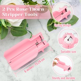 Lasnten 2 Pcs Rose Thorn Stripper Tool Thorn Remover for Roses Leaf Stripper Tool Flower Stem Cleaner Cutter to Removal Leaf for Home Flower Shop Gardening Floral Arrangement (Pink)