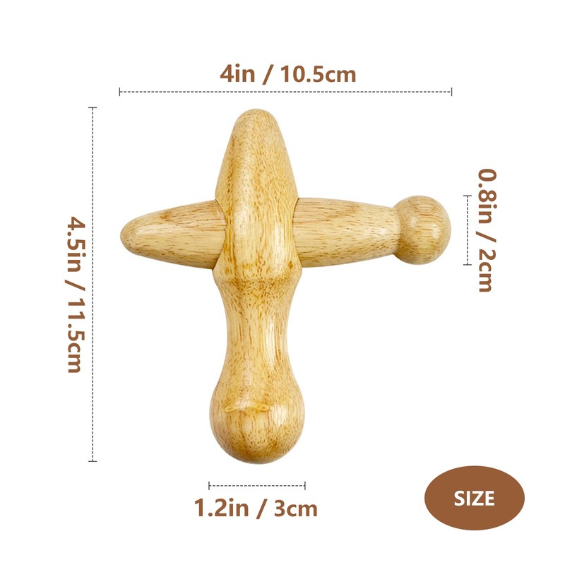 One Piece Comfortable Trigger Point Massager Tool Durable Massage Wooden