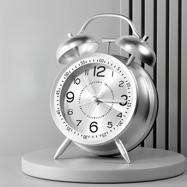 YYDS Explosion Sound High Volume Analog Bell Loud Absolutely Wake-Up Vibration Alarm Clock Wake-Up Clock Wake-Up Alarm Vibration Function Silent Function Continuous Second Hand Metallic Luster