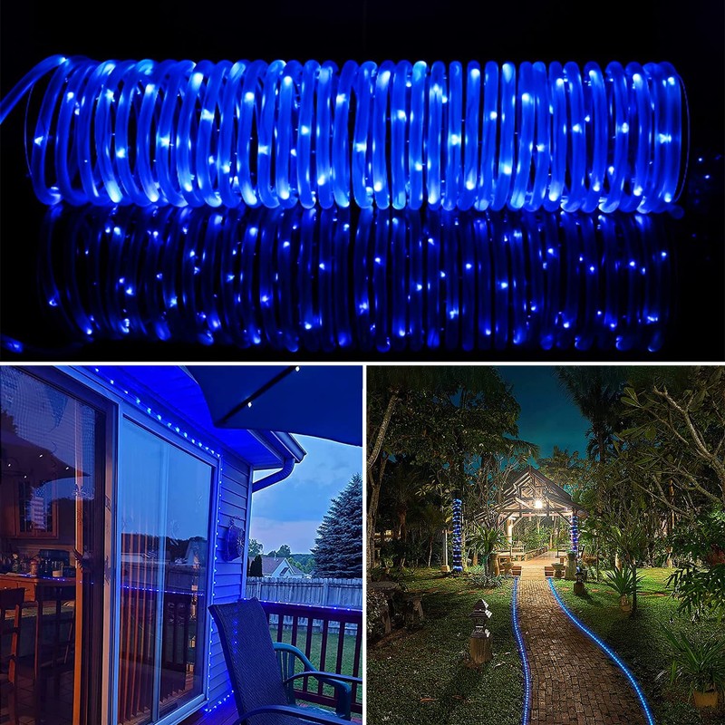 RUICHEN Solar Rope Lights Outdoor String Lights, 16.5 Ft 50