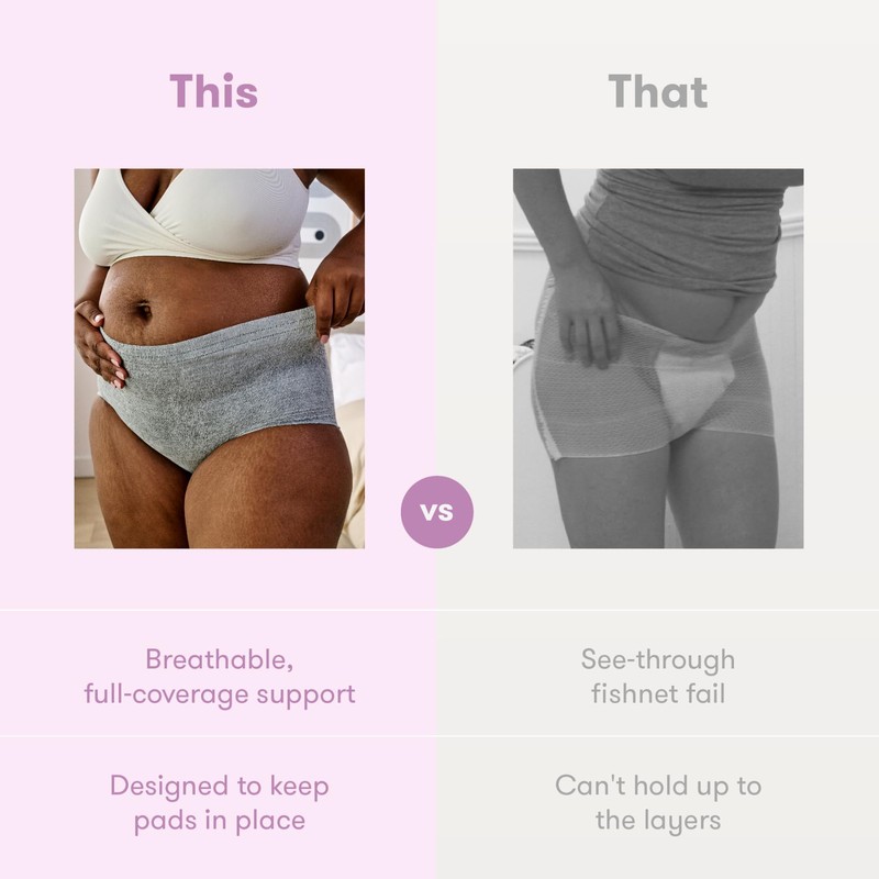 Frida Mom Postpartum Underwear, Disposable C-Section Panties, High-Waist, Seamless, Stretch