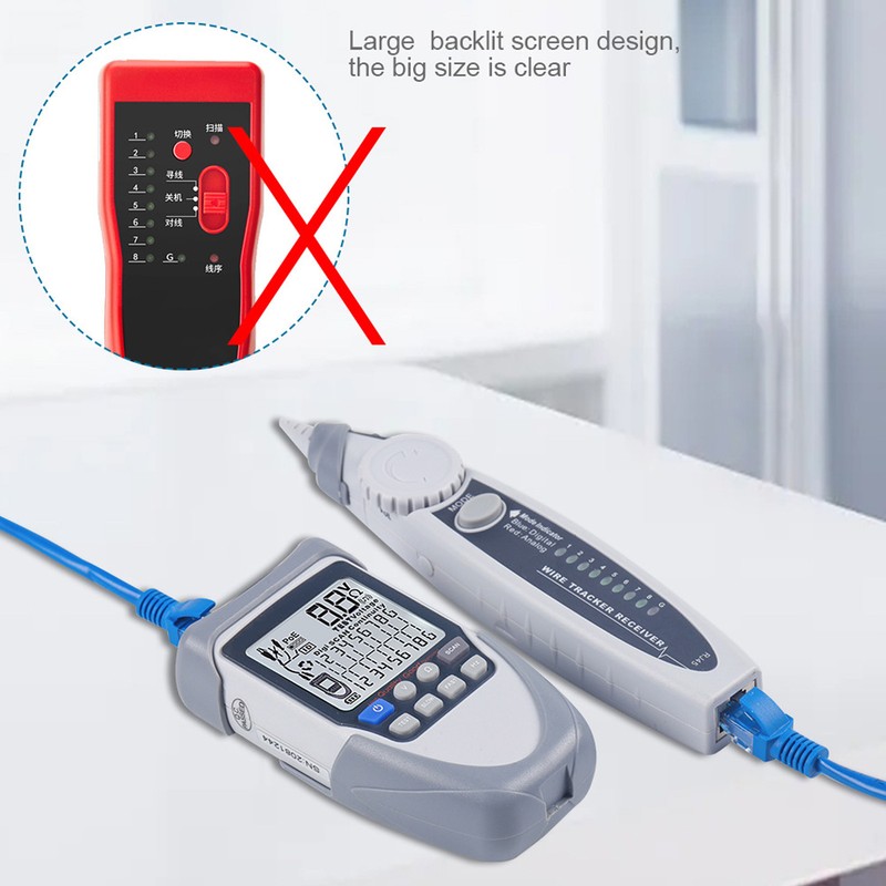 Network Cable Tester LCD Digital Analog Multifunction POE Wire Tracker