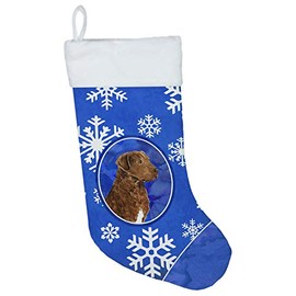 Caroline's Treasures SS4669-CS Chesapeake Bay Retriever Winter Snowflakes Christmas Stocking SS4669, Large, Multicolor