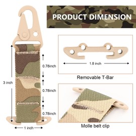 Battle Duty Belt Key Holder, Tactical Carabiner Key Clip Accessories, for Plate Carrier, Tactical Glove, Tactical Vest, Belt, Bag