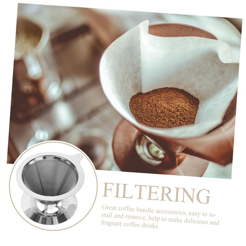 TEHAUX Stainless Dripper with Double Layer Mesh Filter Easy to