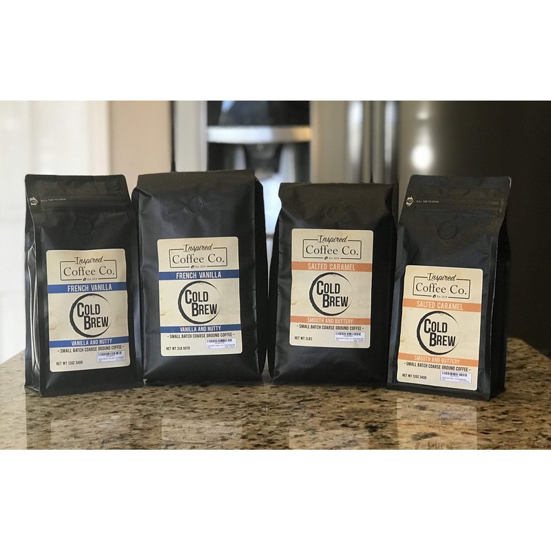 2lb Flavored Cold Brew Coffee Grounds (French Vanilla)