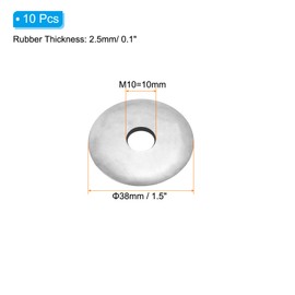 PATIKIL 304 Stainless Steel EPDM Bonded Sealing Washers, 10 Pieces 3/8"x1 1/2" Neoprene Rubber Washers Bonded Sealing Gasket for Marine Roof Bolt Supply