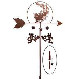 SWEN Products Santa's Sleigh and Reindeer Weathervane (Garden Stake Included)