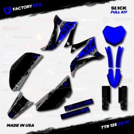 Factory EFX Gray & Blue Slick Racing Graphics Kit fits 08-24 YAMAHA TTR125 TTR 125 decal