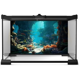 Riivvdise Aquarium Background Underwater World Coral Reef and Tropical Fish Terrarium Backdrop Undersea Landscape Tank Background Wallpaper Poster Reptile Habitat Backdrop Vinyl 72x18in