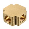 sourcing map Brass Cross Pipe Fitting 1/4 PT Female Thread