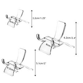 Lyellfe 30 Pieces Acrylic Easel Stand, Mini Display Stand in 3 Different Size, Clear Plate Holder Display Stand for Coins, Trading Cards, CDs or Other Collections