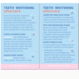 Havongki - 100 pack - 2 x 3.5" Premium Teeth Whitening Aftercare Instructions Cards Professional Care Supplies Kit Laminated Cardstock - TW01A100_N