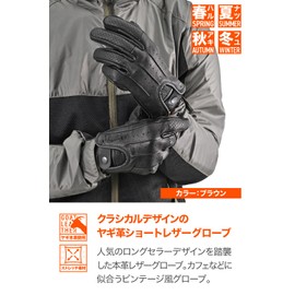 Daytona Motorcycle Gloves, Leather (Goat Leather) For Spring, Summer, Autumn, and Winter, Smartphone Compatible, Snap Button, Dreamy Leather Gloves DG-021, Black, Size XL, 61773