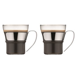 BODUM ボダム ASSAM アッサム ステンレス製 ハンドル 付き グラス 300ml 2個セット シルバー 【正規品】 4552-16