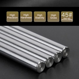 Hohitto 8 mm Linear Shaft, 2 Pieces Linear Motion Rod Shaft Guide, Diameter 8 mm, Length 300 mm, Hardened Chrome Plated for CNC Machines and DIY 3D Printers (Pack of 2)