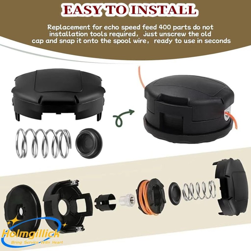4 PCS Trimmer Head Spring & Spring Cap Compatible with