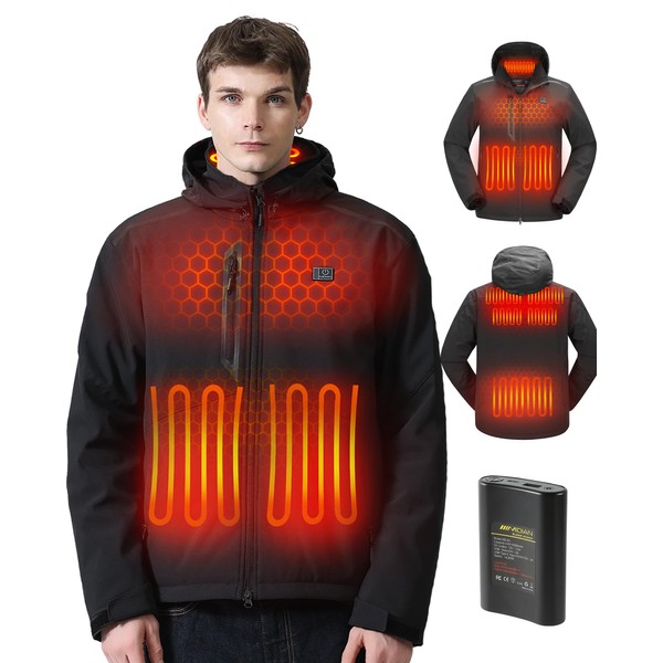 MIDIAN Heated Jacket with Battery Pack Down Insulation 8 Heat