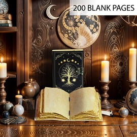 Saify Handicrafts Leather Journal Tree of Life Leather Notebook Blank Spell Book book of shadows Journal with color printed Embossed design Antique Vintage 200 Pages (7x5 Inches)