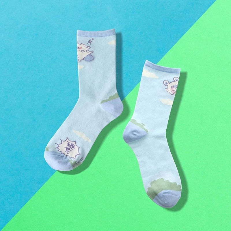 [Naigui] Chiikawa Momonga 03197012 3197012-224-60 60. Momonga Women's Character Socks,