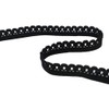Porcelynne Nylon Black Decorative Edge Picot Elastic Trim - 3/8"