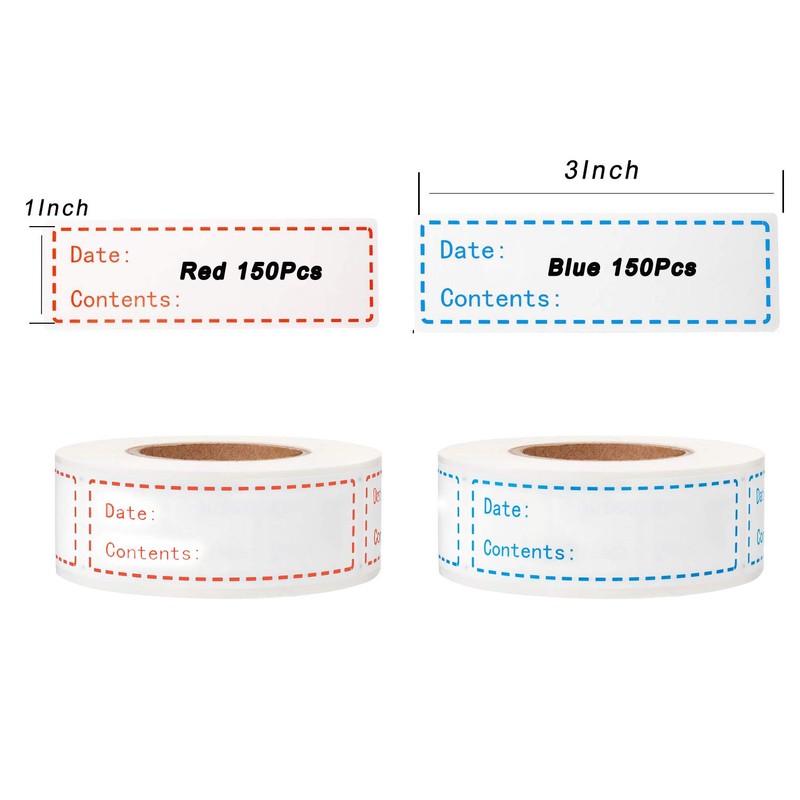 300pcs Removable Freezer Labels, Yoget 1 x 3 Inch Food