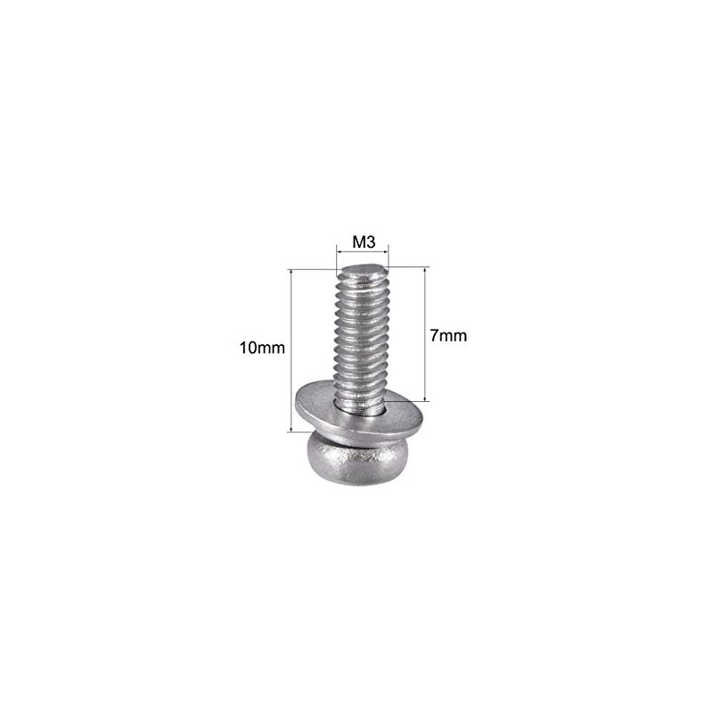 sourcing map M3 x 10mm 304 Stainless Steel Phillips Pan