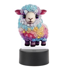 SHEGZHUC Diamond Painting Bedside Lamp Touch Sheep Lamb Animals LED Table Lamp Night Light Socket USB LED Lamp Mosaic Diamond Painting Art Gift Ornaments Table Room Decoration