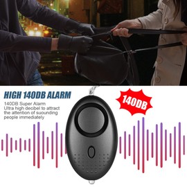 flintronic Persönlicher Alarm, 140 dB Selbstverteidigungsalarm mit LED-Licht und Schlüsselanhänger, Self Defense Sirene Schlüsselanhänger für Frauen, Kinder, ältere Menschen, Nachtschicht （Schwarz）