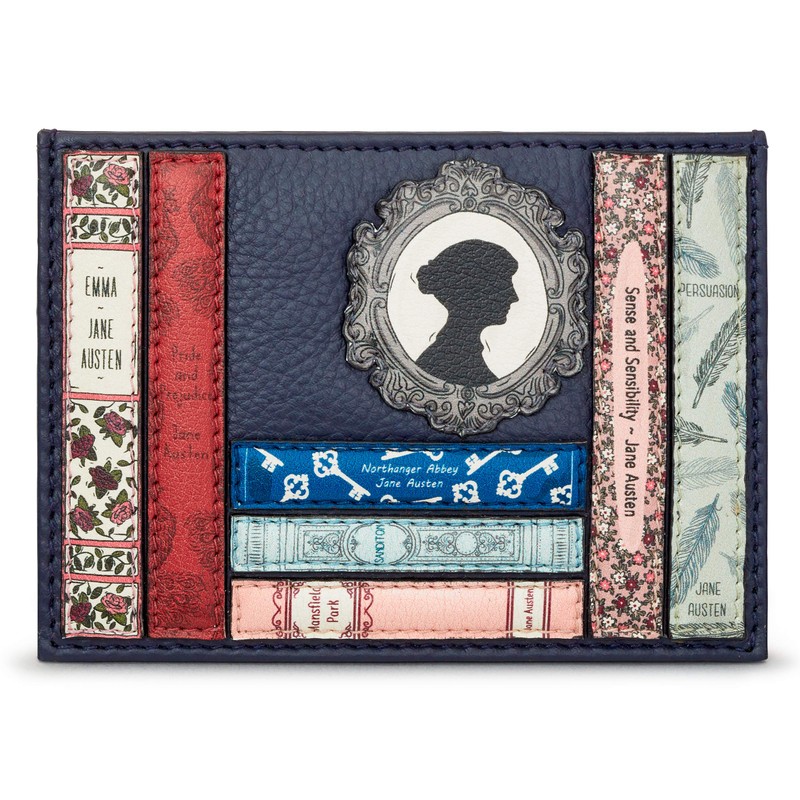 Yoshi Jane Austen Card Holder with RFID Blocking, Genuine Leather,