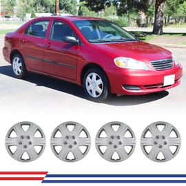 Winjet Lacquer 15" Hubcaps Wheel Covers for Toyota Corolla 2005-2008 [2005 2006 2007 2008 Toyota Corolla] Wheel Tire Covers 15 inch Hubcaps Set of 4 with Decoration Nuts (15 Inch, Lacquer)