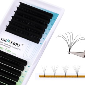 GEMERRY Eyelashes, Volume Technology, Easy Fan Lashes, 3D, 5D, 8D, 10D, 0.05 mm D Curl, 16 mm, Self-Fanning Volume Eyelashes for Eyelash Extensions (0.05-D Curl-16 mm)