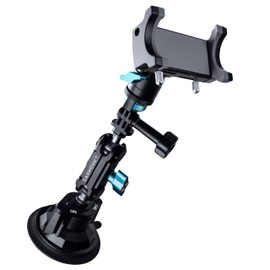 CARMOUNT Heavy Duty Tech Mount - [New 2023] Universal Phone Holder, Compatible with GoPro Holder, GPS Holder, Durable 3-Point Adjustable Arm, Strong Suction Cup Mount - Off-Road Car Mount