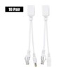 Tosuny 10 Pares Cable PoE Ethernet PoE Pasivo Adaptador Inyector