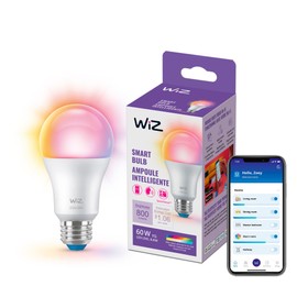 WiZ Connected WiZ Connected 60W A19 LED Smart Light Bulbs - Connects to Your Wi-Fi - E26 Smart Bulb - Control with Voice or App + Activate with Motion - Matter Compatible - 1 Pack