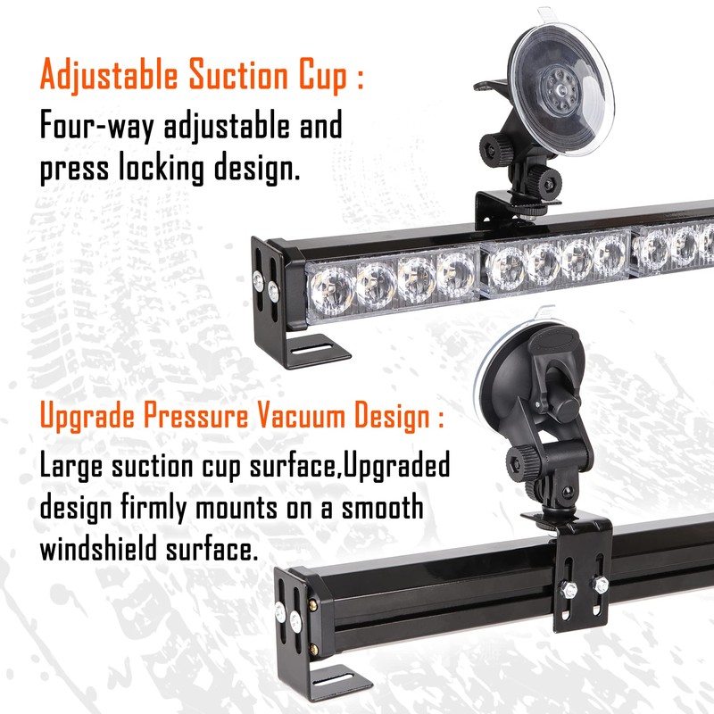 Amber/Blue Emergency Strobe Light Bar 36 In 13 Flash Patterns