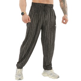 Men's Loose Fit Sweatpants, Elastic Waistband Flexible Baggy Workout Track Pants (XL, Black)