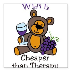 CafePress Cheaper Than Therapy Square Car Magnet 3 X 3 Square Car Magnet, Magnetic Bumper Display