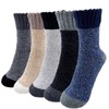 Beurlike 5 Pairs Warm Wool Socks for Men Thermal Cushioned