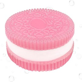 2025 New-Stress Relief Toy,Handmade Silicone Stress Relief Squishy Toy,Ultra-Soft Decompression Venting Toy, Pink Cookie Squishy,Pinching Sandwich Simulation. - Color: pink-1PC