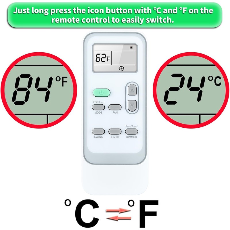 ZWP DG11J1-99 Replacement Remote Control for Hisense Air Conditioner AP0819CR1W