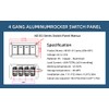 GGTA 4 Gang Rocker Switch Panel Waterproof，12v-24v Aluminum Waterproof Boat