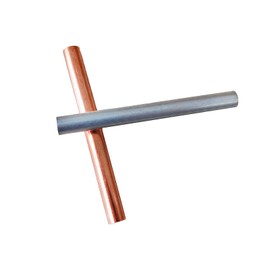 HWYEE 2PCS 99.995% Pure Copper Zinc Rods 3/8"(10mm) Dia 4"(102mm) Length Solid Bar Bare Copper Cu Zinc Metal Rod for School Scientific Hobbies DIY Craft （2PCS,10 * 102mm）