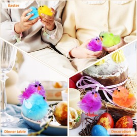 Kaimirui 36Pcs Mini Easter Chicks -Colourful Easter Chicks Decorations for Craft Easter Chenille Chicks Cute Fully Easter Baby Chicks for Easter Party, Easter Bonnet Decoration, Easter Crafts