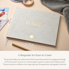 Your Edition Baby Book - Unisex Memory Book for Expecting Mums - Luxury First 5 Years Baby Milestone Book - Pregnancy Gift for NewParents with Checklist Photo Section - Gift Boxed Baby Gift (Cotton)