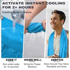 Cooling Towels 43.3" x 15.7" - Ice Towel, Sweat Towel, Cooling Towels for Neck & Face & Cooling Neck Wraps for Summer Heat - Neck Cooler for Quick Cool Down for Gym, Running, Golf, Yoga & Sports