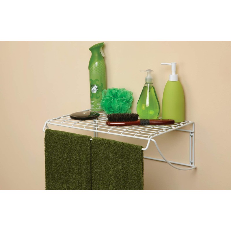 ClosetMaid 8278 18-Inch Wide Laundry Utility Hanger Shelf, White